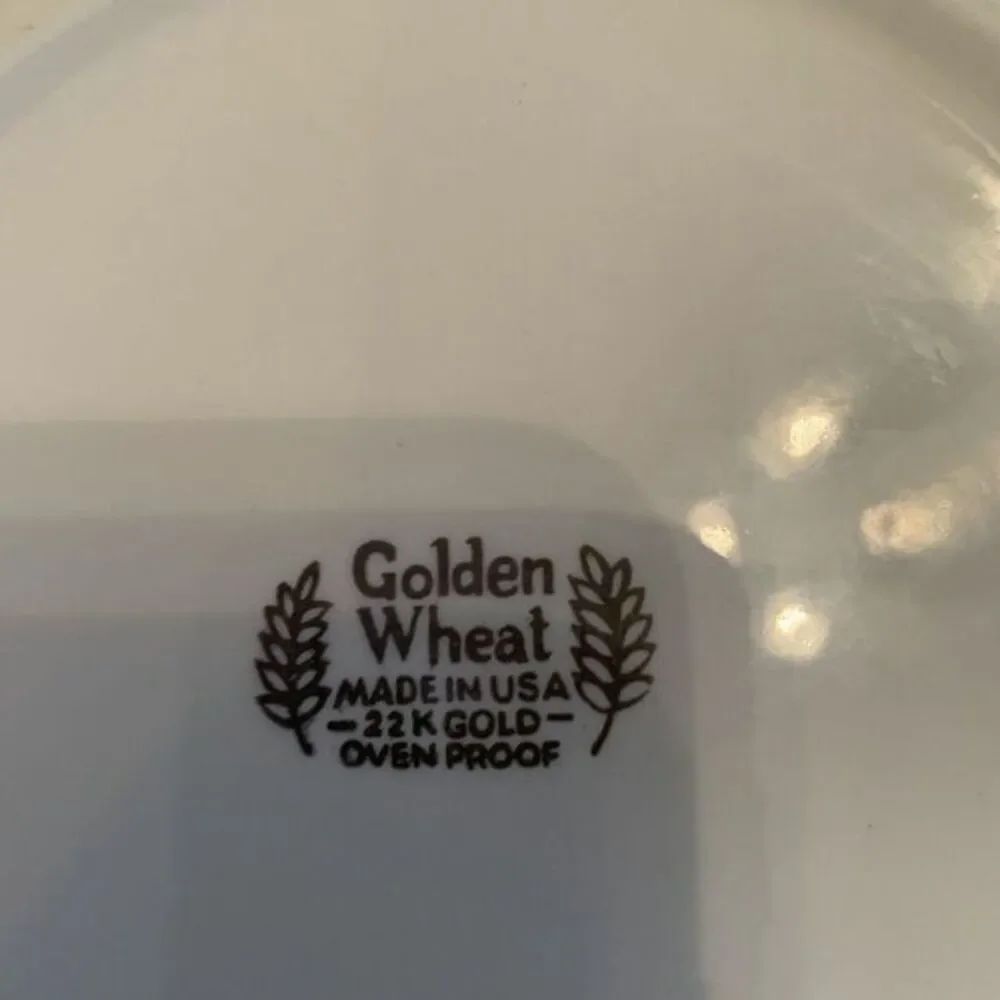 Set of 3 Homer Laughlin 22K‎ Golden Wheat Pattern 7 Inch Salad Plates